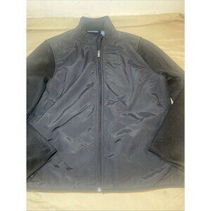 Perry Ellis Portfolio Insulated Windbreaker Jacket Mens XL Black Full Zip
